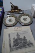 Hull Prints, Pair of Victorian Plates, and a Decor