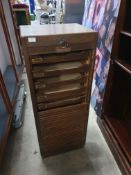 * shutter front wooden cabinet with drawers (roller shutter requires restoration) - 450w x 380d x