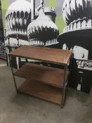 * industrial metal shelf unit with wooden shelves. 800w x 400d x 750h