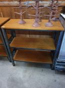 * industrial style shelving unit - heavy metal frame with wooden shelves