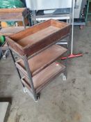 * industrial 3 tier shelf unit - on castors. 620w x 300d x 900h