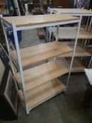 * 4 tier shelving unit on castors 810w x 420d x 1380h