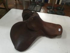 * leather saddle