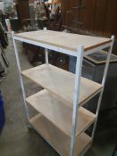 * 4 tier shelving unit on castors 810w x 420d x 1380h