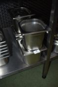 *Four Genware 1/6 150mm Bain Marie Inserts