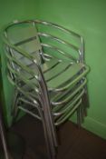 *Four Tubular Aluminium Stackable Chairs