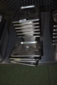 *Six Genware 1/6 100mm Bain Marie Inserts with Covers