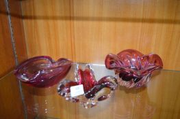 Three Murano Glass Dishes