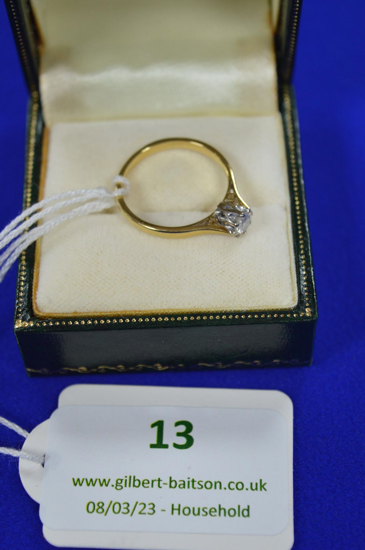 18k Gold Diamond Ring ~2.5g Size: M/N - Image 2 of 2