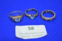 Three 925 Sterling Silver Rings ~16g total