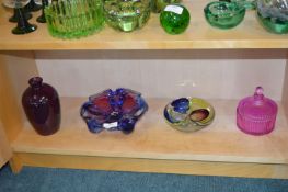 Coloured Glass Bowls etc.