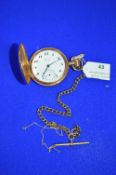 Continental Rolled Gold Pocket Watch and Chain (working condition)