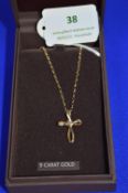 9k Gold Crucifix & Chain ~3.1g