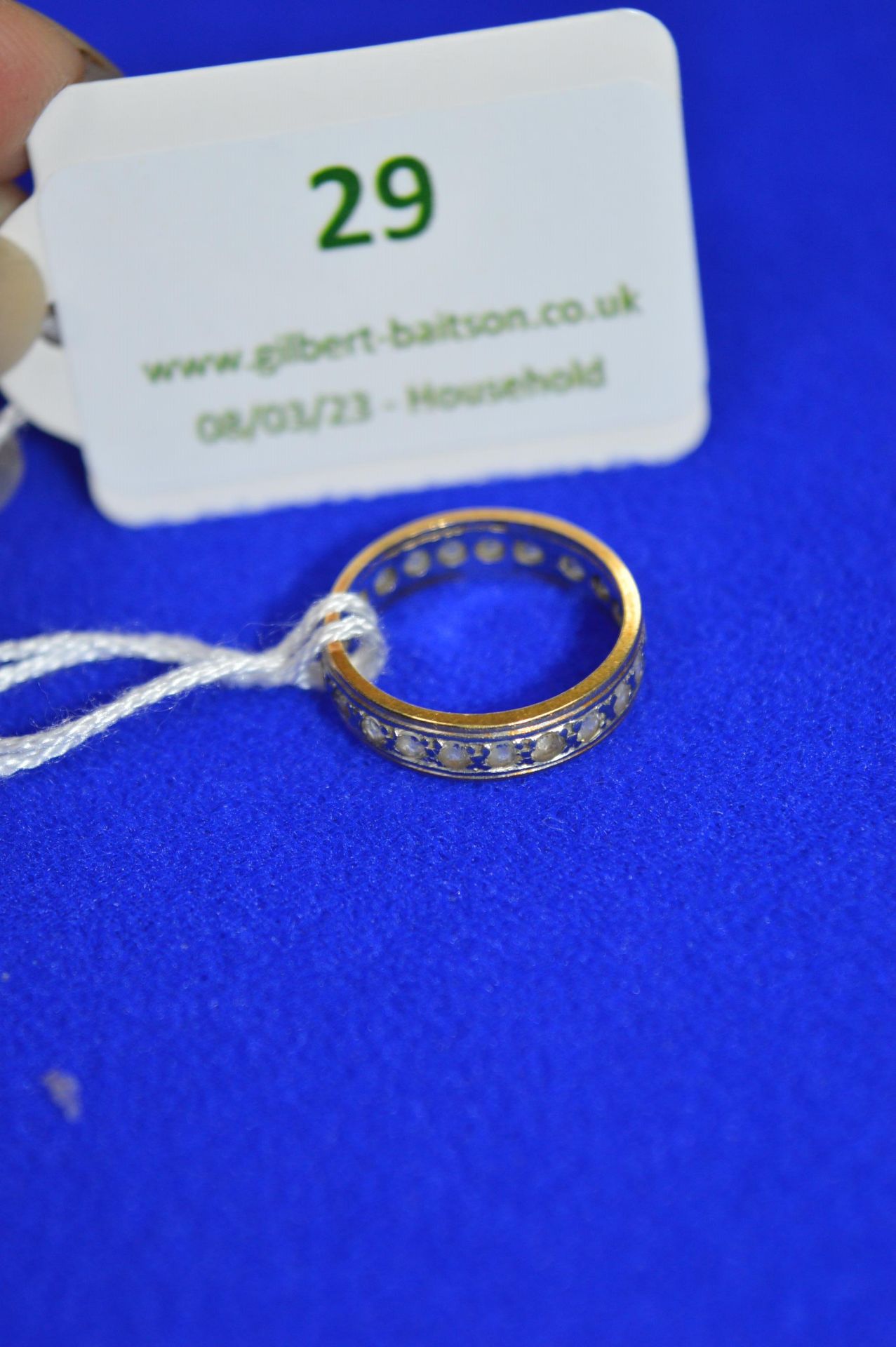 18k Gold Ring with Gemstones ~3.3g Size: J