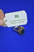 8k Gold Ring with Green Gemstone 3.7g Size: L