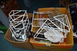 Two Boxes of Kitchenware: Pans, Glassware, Pyrex B