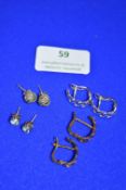 Four Pairs of Silver Ear Studs and Rings ~11g total