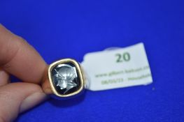 9k Gold Gent's Signet Ring with Carved Smokey Quartz Centurion ~7.3g Size: R