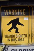 *Three Warning Bigfoot Signs
