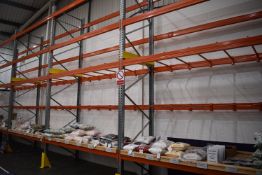 *Four Bays of Heavy-Duty Pallet Racking Comprising Five Uprights and Thirty-Six Beams (each bay