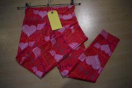 *Pink Heartbeat Pattern Yoga Leggings Size: S