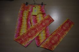 *Pink, Red & Yellow Yoga Leggings Size: M