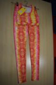 *Pink, Red and Yellow Yoga Leggings and Top Size: M