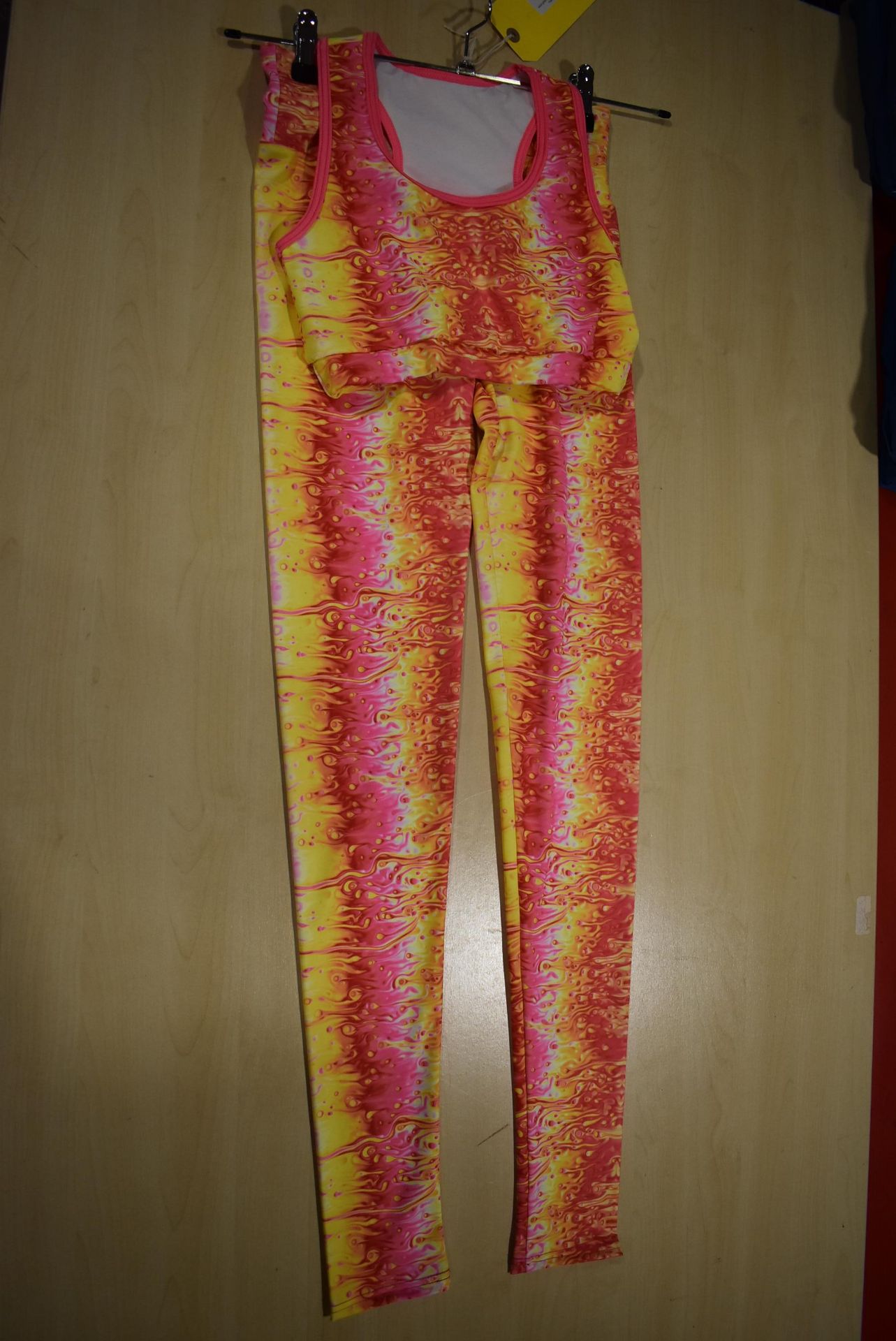 *Pink, Red and Yellow Yoga Leggings and Top Size: S