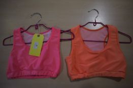 *Two Sports Bras (1x pink, 1x Orange) Size: S