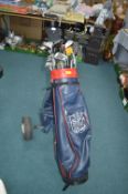 Golf Trolley with Spa Royale Golf Bag and Assorted