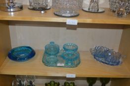 Blue Glass Dishes etc.