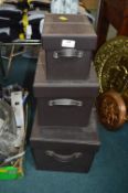 Three Storage Boxes and Contents