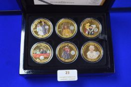 Cased Set of Six Bradford Exchange Oldest Reigning