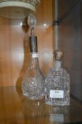 Two Cut Glass Stoppered Bottles