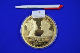 Supersized Queen Elizabeth II 90th Birthday Gold P