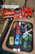 Diecast and Plastic Toy Cars plus Fire Engine