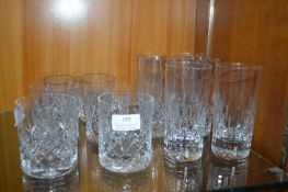 Six Cut Lead Crystal Tumblers, and Six High Balls