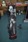 Golf Trolley with Dunlop Bag and Assorted Golf Clu