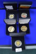 Five Assorted Cased Commemorative Coinage