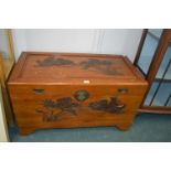 Camphor Wood Chest with Floral Motif