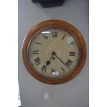 Victorian Oak Framed Office/School Clock