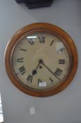 Victorian Oak Framed Office/School Clock