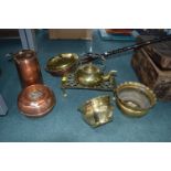 Victorian Brass and Copper Ware Including Jardinière, etc.