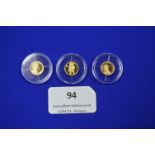 Three 14k Gold Coins ~0.72g each