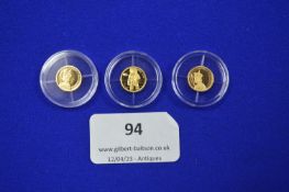 Three 14k Gold Coins ~0.72g each