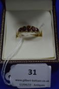 9k Gold Ring with Garnets - Size: P, 2.67g gross