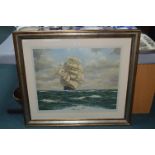 Signed Framed Shipping Print by Henry Scott