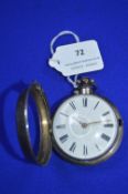 Silver Pair Case Pocket Watch with Fusee Movement by William Ash of Barnsley