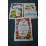 Three Vintage Babycham Tea Towels