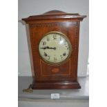 Edwardian Inlaid Mahogany Cased Mantel Clock (working condition with key)